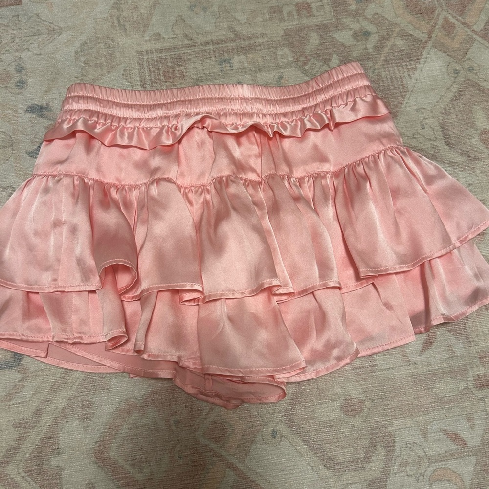 Pink Ruffled Mini Skirt - Picture 2 of 3